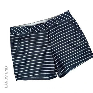 LANDS’ END NAUTICAL BLUE STRIPE SHORTS LOW RISE STRETCH | SIZE: 6
